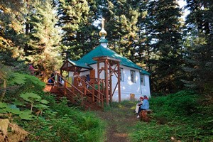 The Chapel of Sts. Sergius and Herman of Valaam, on Spruce Island, built over St Herman’s Grave.